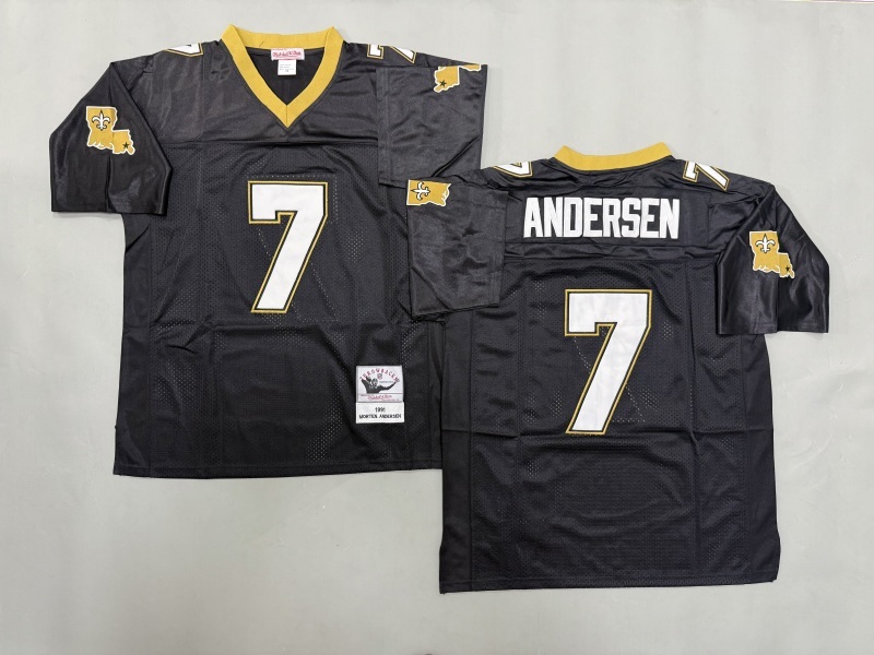 Men 2025 New Orleans Saints #7 Andersen black Throwback Limited NFL Jersey style 001->new orleans saints->NFL Jersey